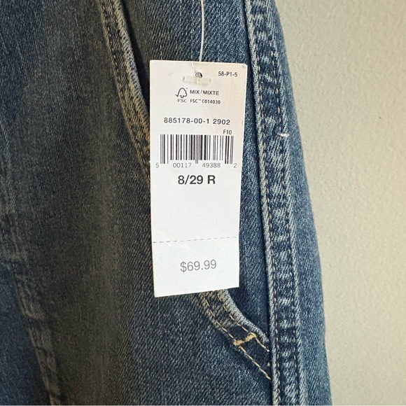 Gap High Rise Wide-Leg Crop Stretch Denim jeans size 8/29R FLAW READ DESCRIPTION - Picture 10 of 15